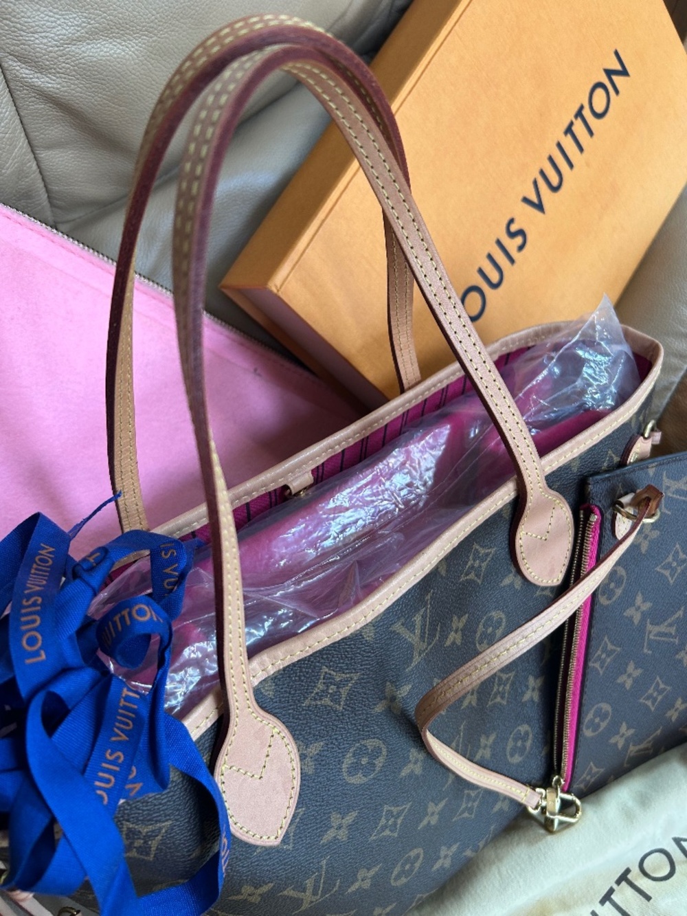 PRISTINE RARE💗 LV Neverfull Set PM PIVIONE💗 - Picture 13 of 16